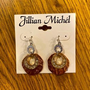 Jillian Michel earrings, fishhook, silver, gold & rose gold